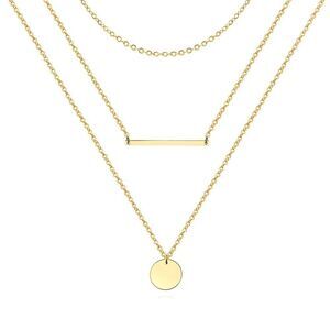 18K Gold Plated Women's 3 Layered Necklaces Waterproof Hypoallergenic Jewelry
